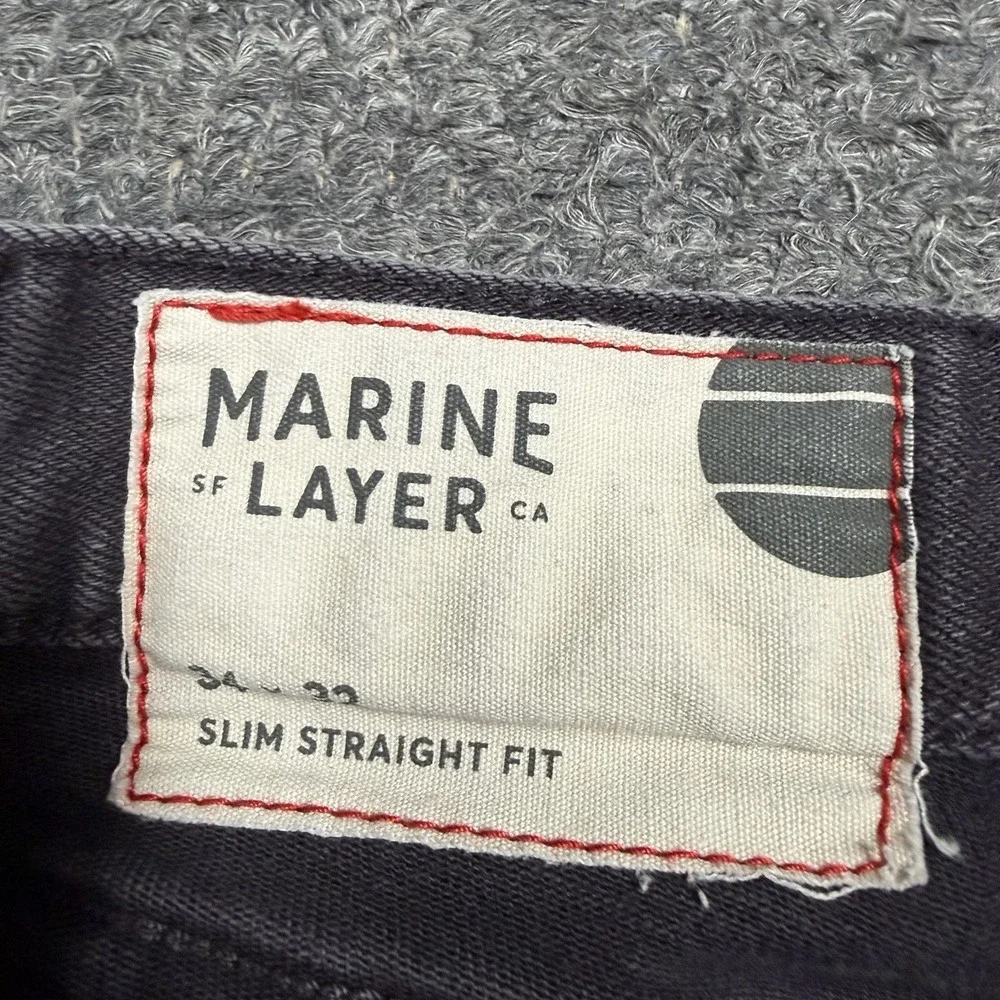 Marine Layer Pants Mens 34x32 5 Pocket Slim Straight Twill Casual Dark Gray